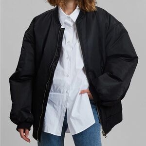 NWOT The Frankie Shop Astra Bomber Jacket in Black sz M/L